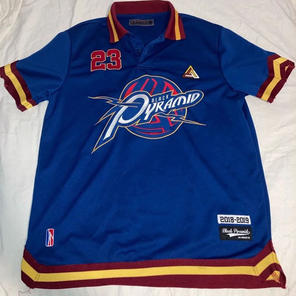 Black Pyramid Cleveland Cavaliers #23 Streetwear Jersey Polo Shirt - Picture 9 of 10